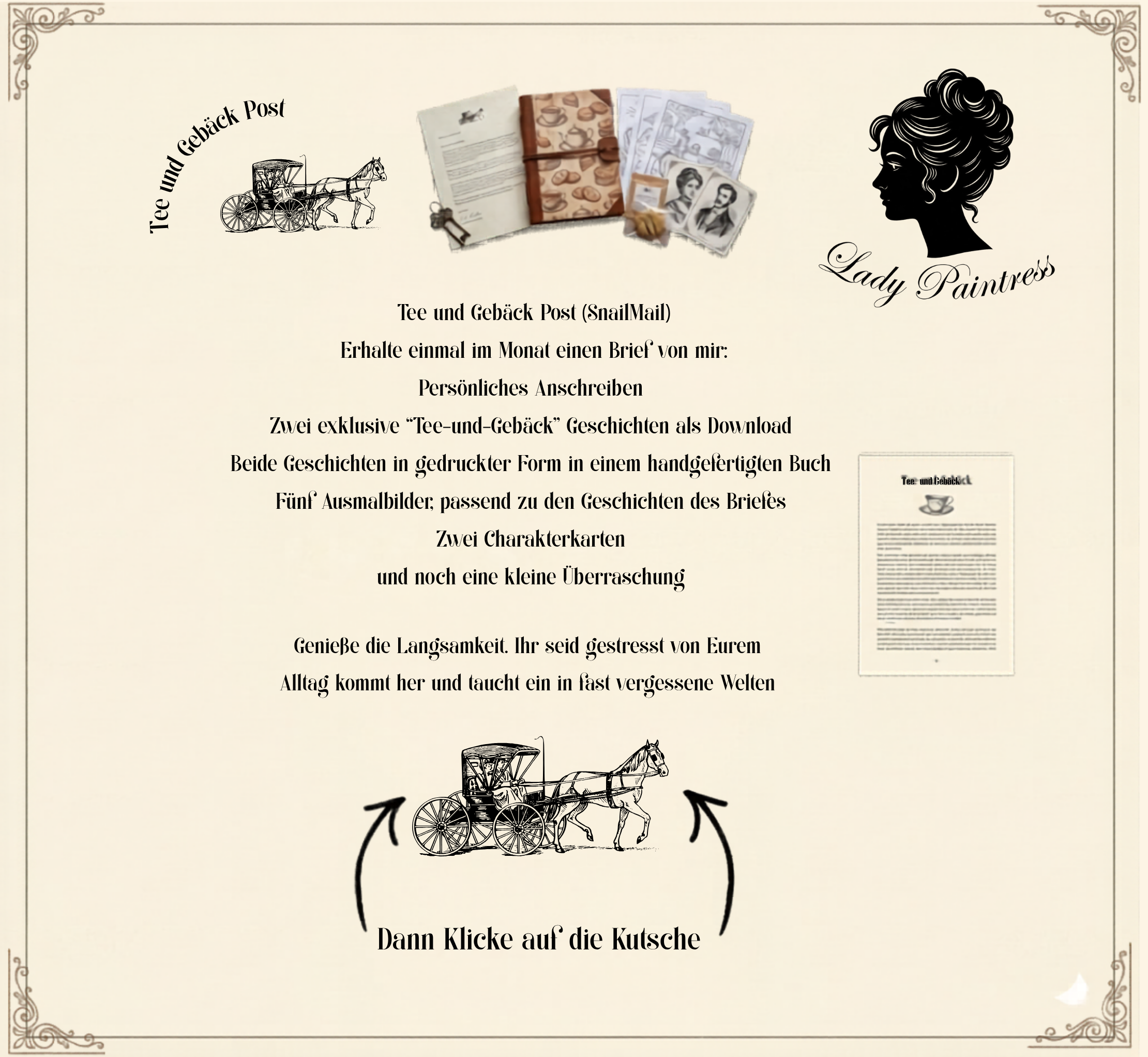 Tee und Gebäck Post