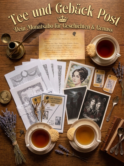Tee und Gebäck Post Snail Mail Monatsabo - Regency Stories & Ausmalbilder