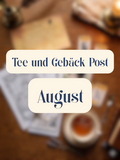 Tee und Gebäck Post August Inhalt - Regency Kurzgeschichte, Hörbuch QR-Code und Ausmalbild